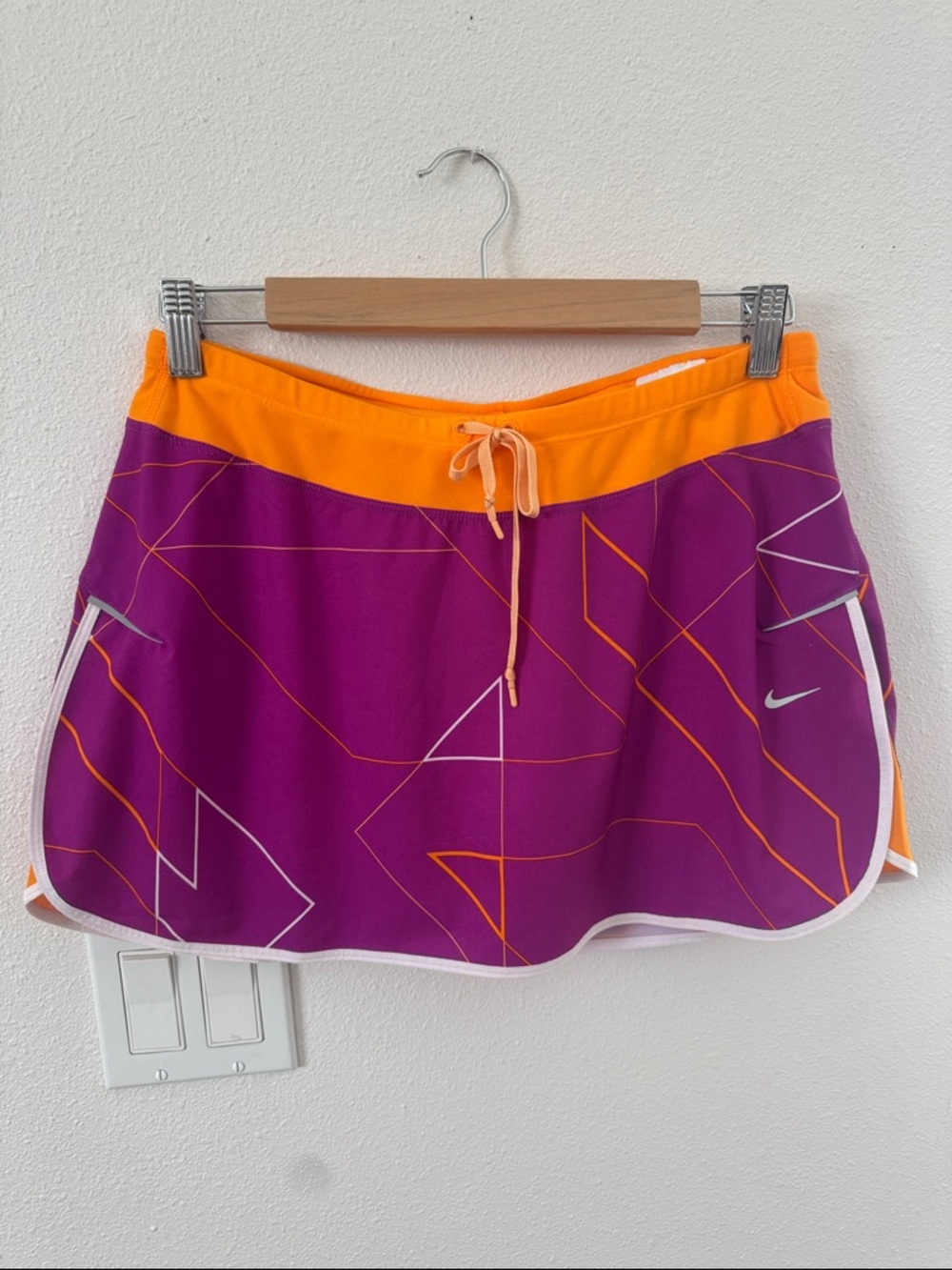 Nike Purple and Orange Athletic Skirt with Drawstring